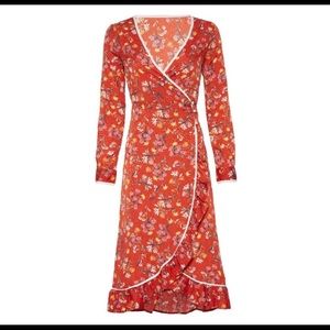 Free people covent floral garden midi wrap dress